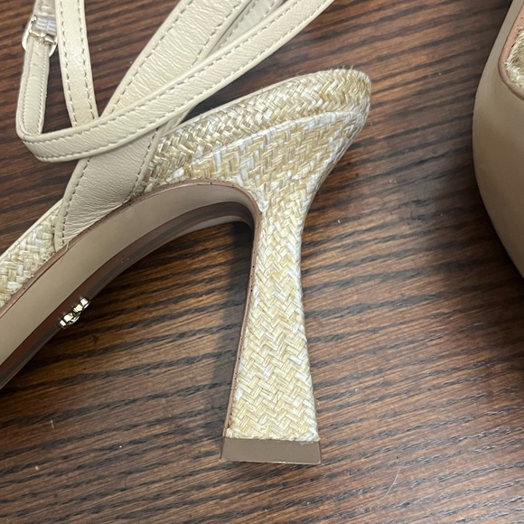 Sam Edelman Clare Embellished Heeled‎ Sandals in Summer Sand Raffia - Picture 8 of 9